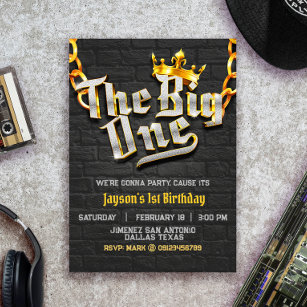 The Big One - Hip Hop - 1st Birthday Invitation