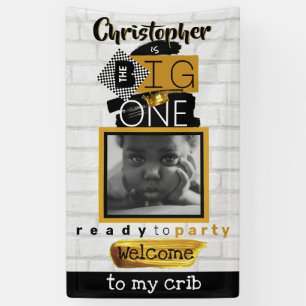 The BIG One  Hip Hop Retro 1st Birthday Photo Banner