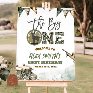 The Big One Hunting Camo Welcome Sign