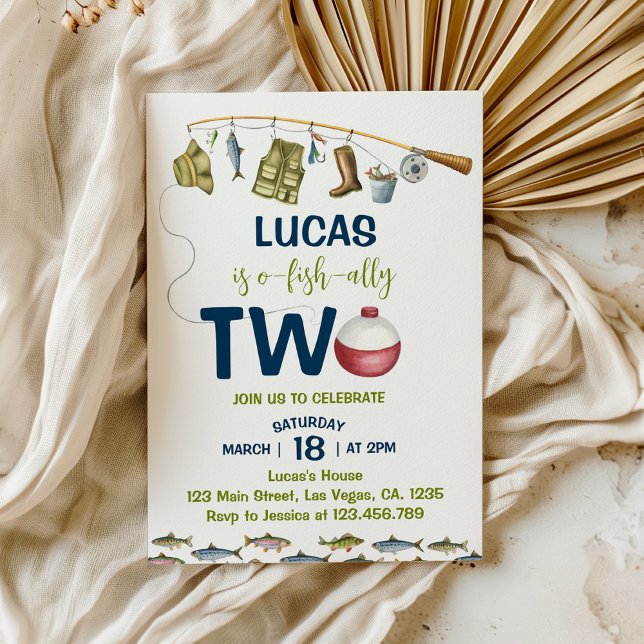 The Big One Little Fisherman Birthday Invitation (Creator Uploaded)