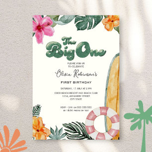 The Big One Luau Beach Club 1st Birthday Party  Invitation