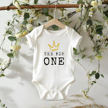 The BIG ONE | Notorious 90's 1st Birthday Party Baby Bodysuit<br><div class="desc">Celebrate your little one whose getting BIGGIE,  BIGGIE BIGGIE! Embrace the 90's hip-hop and rap nostalgia with this unique and fully customisable kids birthday bodysuit – featuring a golden crown and fun rugged typography.</div>