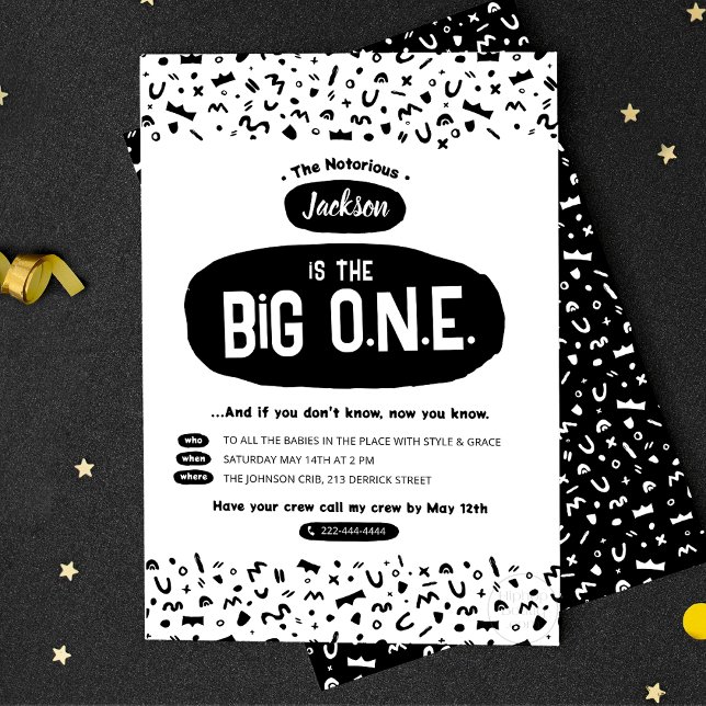 The Big One Notorious Hip Hop Birthday Invitation Postcard (Creator Uploaded)