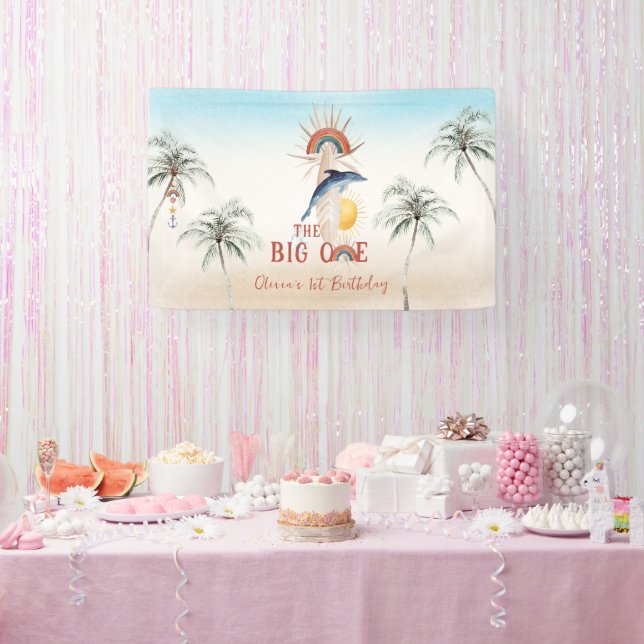 The Big One | Retro Summer Surf Birthday Banner (Party)