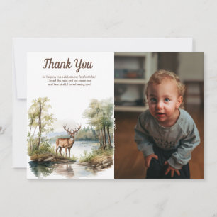 The Big One   Rustic Birthday Birthday Thank You Card