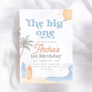 The Big One Surf 1st Birthday Invitation