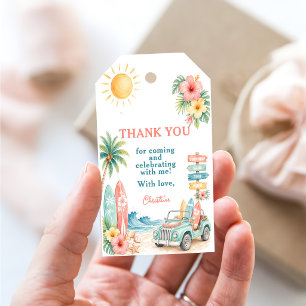 The Big One Surf Beach 1st Birthday Gift Tags