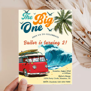 The Big One Surf Beach 1st Birthday Invitation