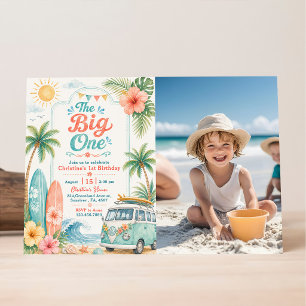 The Big One Surf Beach 1st Birthday Invitation
