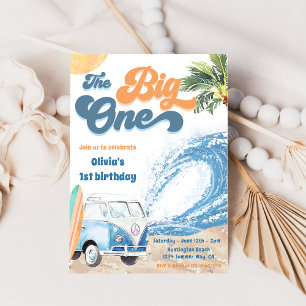 The Big One Surf Beach 1st Birthday Invitation