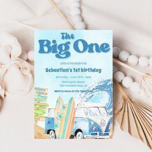 The Big One Surf Beach 1st Birthday Invitation