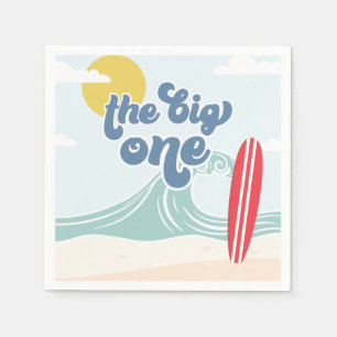 The Big One Surf Beach 1st Birthday Napkin