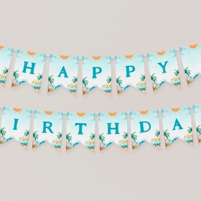 The Big One, Surf Birthday  Bunting (Creator Uploaded)