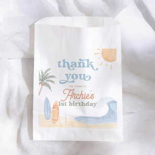 The Big One Surf Boy 1st Birthday Thank You Favour Bag