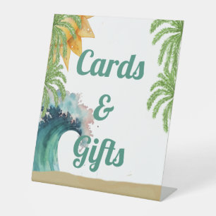 The Big One Surfer Themed 1st Birthday Favours Pedestal Sign