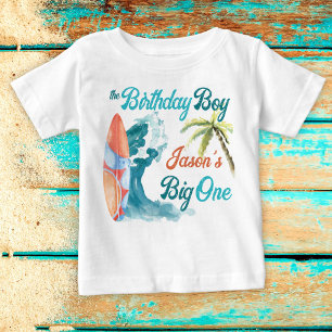 The big one surfing retro birthday matching  baby T-Shirt