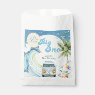 The Big One Surfing Retro First Birthday Party Favour Bag