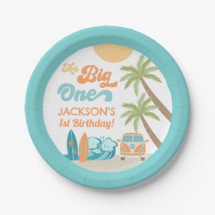 The Big One Surf's Up Birthday Party Paper Plates