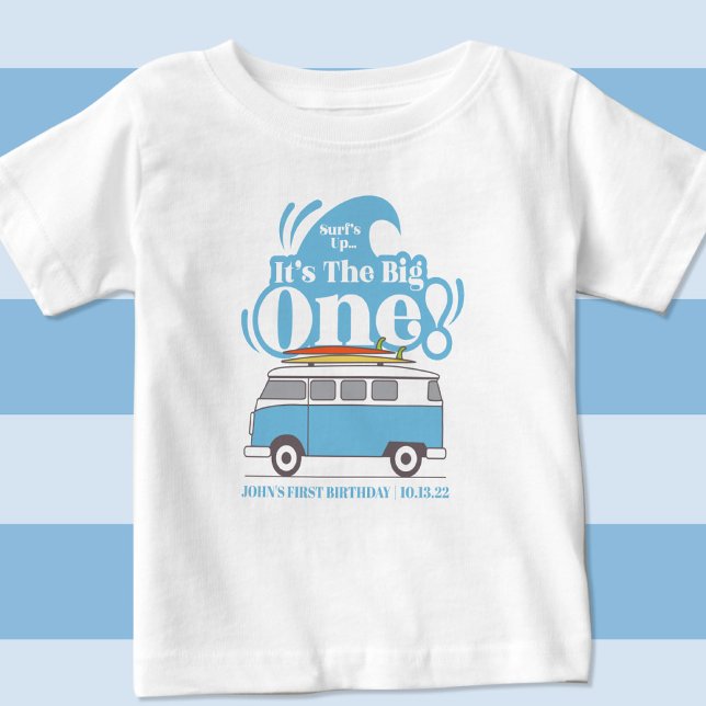 The big one surfs up personalized birthday t-shirt (Creator Uploaded)