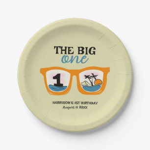 The Big One Tropical Beach First Birthday Paper Plate