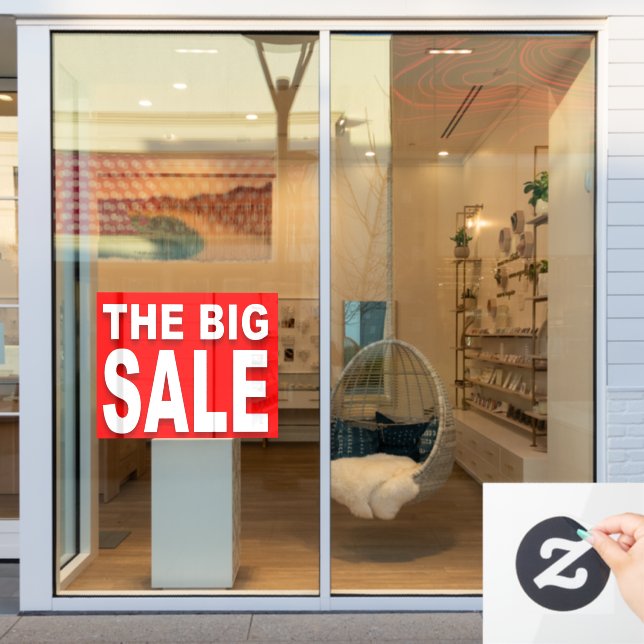 The BIG RED SALE Sign Window Cling (Store Window)