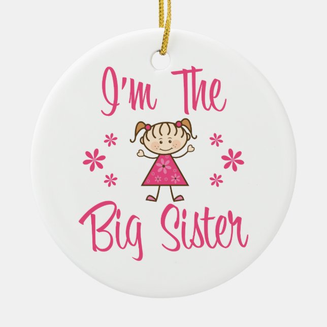 The Big Sister Ceramic Ornament (Front)