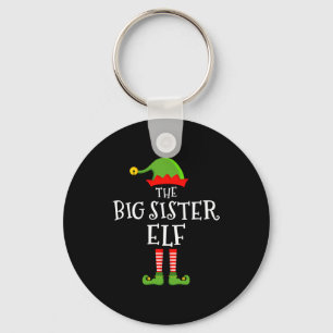 The Big Sister Elf Funny Christmas Matching Family Key Ring