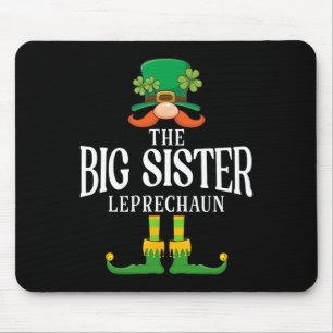The Big Sister Leprechaun St Patricks Day Matching Mouse Pad