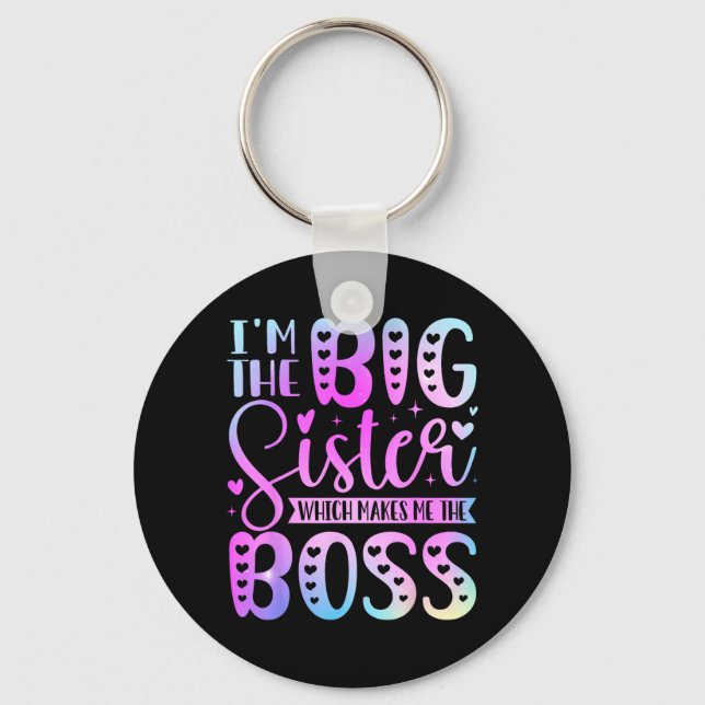 The Big Sister Which Makes The Boss Funny Sibling Key Ring (Front)