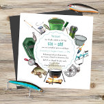 The Big Six-Oh Fishing | 60th Birthday Invitation<br><div class="desc">This sixtieth fishing themed birthday party invitation features a frame of fishing equipment including rod,  reel,  boat,  net,  fish and more surrounding your personalized party details. Created by Evco Studio www.zazzle.com/store/evcostudio</div>