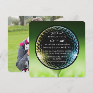 The Big Six-Oh Golf 60th Birthday Party Photo Invitation