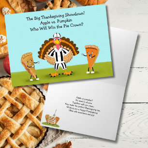 The Big Thanksgiving Showdown Pumpkin and Apple Card