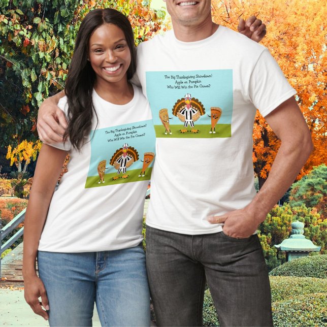 The Big Thanksgiving Showdown Pumpkin and Apple T-Shirt (Creator Uploaded)