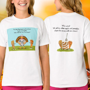 The Big Thanksgiving Showdown Pumpkin and Apple T-Shirt