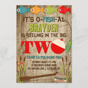 The Big Two Fishing Theme Boys First Birthday Invitation