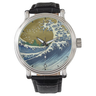 The Big Wave (Blue and Gold Japanese Art, Hokusai) Watch