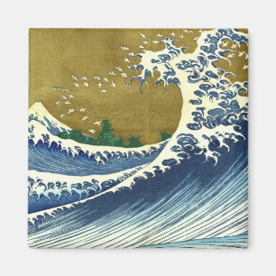 The Big Wave (Blue and Gold) (Katsushika Hokusai) Magnet