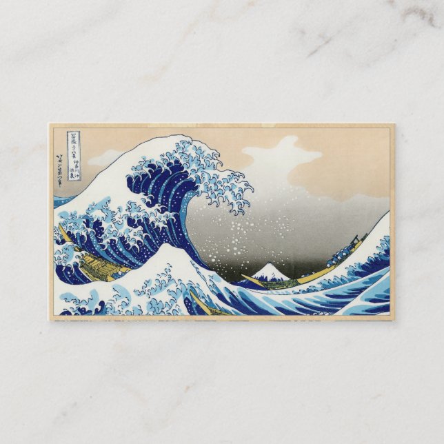 The big wave of Kanagawa Katsushika Hokusai art Business Card (Front)