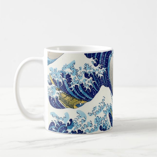 The big wave of  Kanagawa Katsushika Hokusai Coffee Mug (Left)