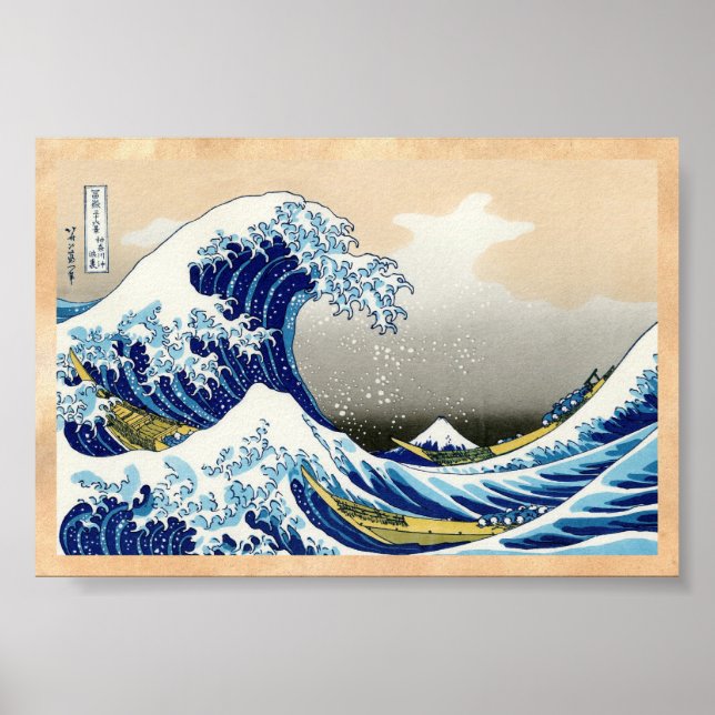 The big wave of Kanagawa Katsushika Hokusai Poster (Front)