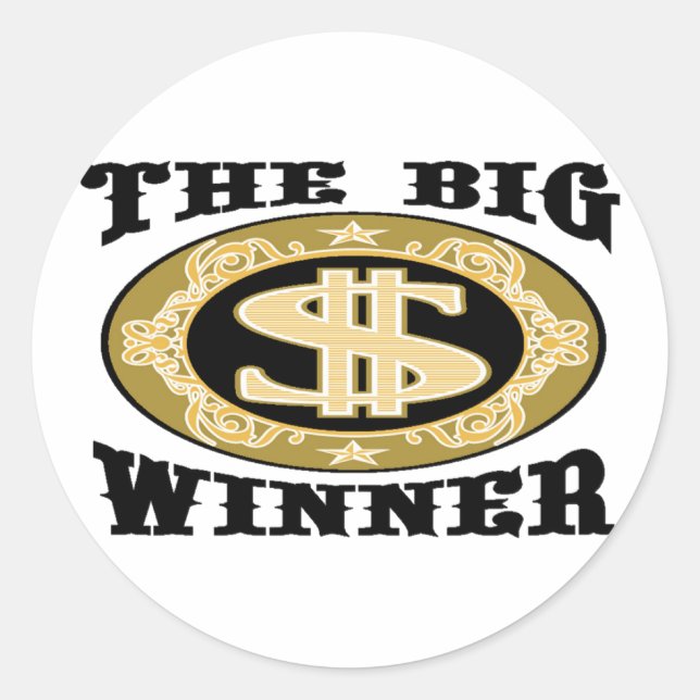 THE BIG WINNER CLASSIC ROUND STICKER (Front)