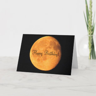 The Big Yellow Moon; Happy Birthday Card