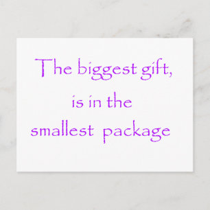 The biggest gift -postcard postcard