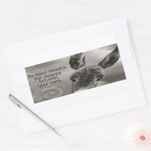 "The biggest obstacle" Inspirational Quote Rectangular Sticker