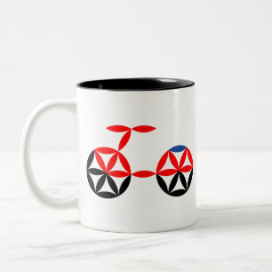 The Bike Of Life - Sacred Shapes. Two-Tone Coffee Mug