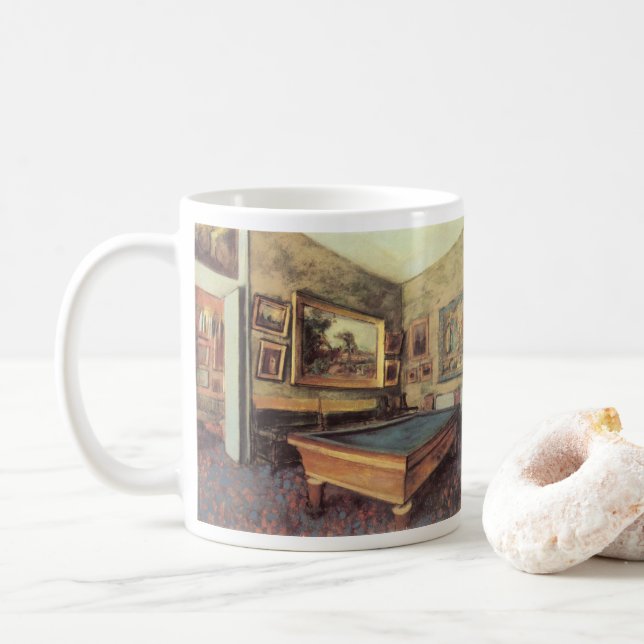 The Billiard Room at Menil Hubert by Edgar Degas Coffee Mug (With Donut)