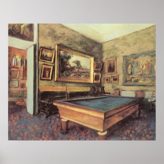 The Billiard Room at Menil Hubert by Edgar Degas Poster (Front)