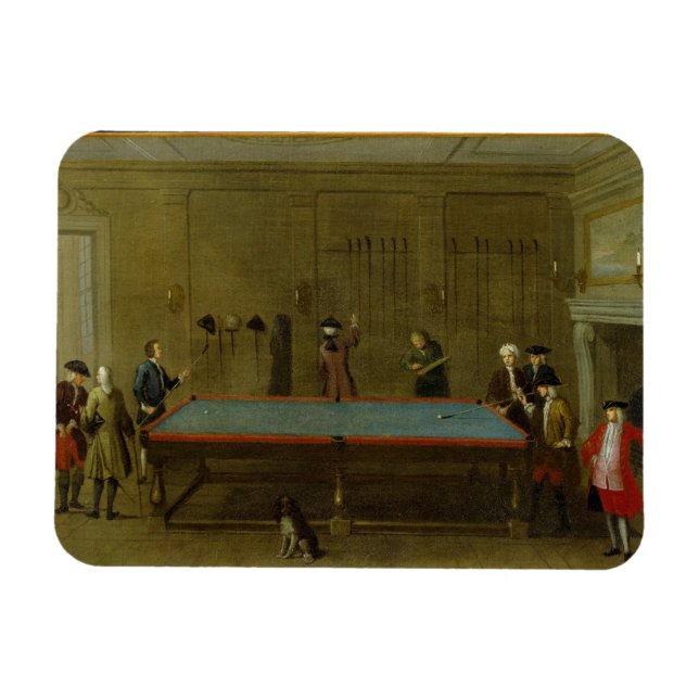 The Billiard Room (oil on canvas) Magnet (Horizontal)