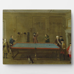 The Billiard Room (oil on canvas) Plaque