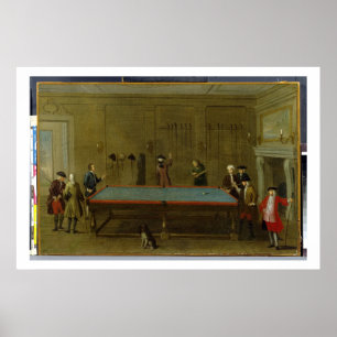 The Billiard Room (oil on canvas) Poster